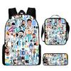 Sac à dos scolaire imprimé Messi pour étudiant Sac à dos Satchel C Luo pour Neymar Ensemble trois pièces