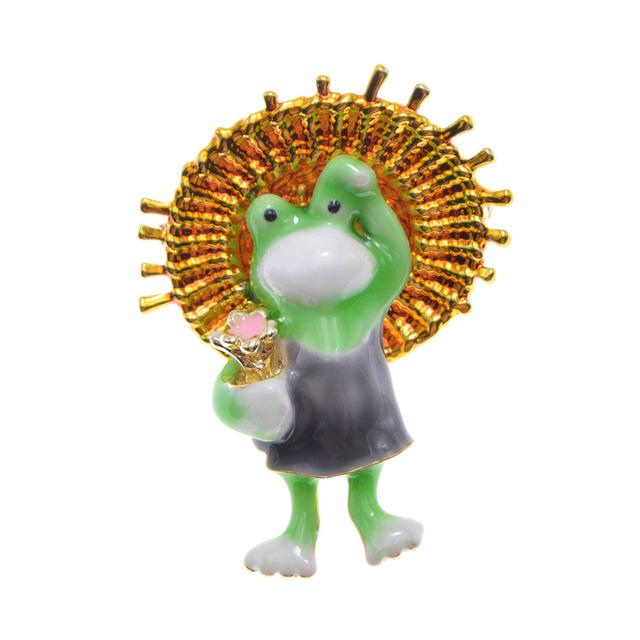 

Новое поступление, милые броши в виде лягушки для женщин, красочная эмалированная булавка в виде животного, шляпа, брошь в виде лягушки, детские украшения, хороший подарок