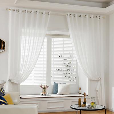 Modern Window Curtain Easy Care Thick Lightweight Voile Sheer Curtain Panels for Bed Room