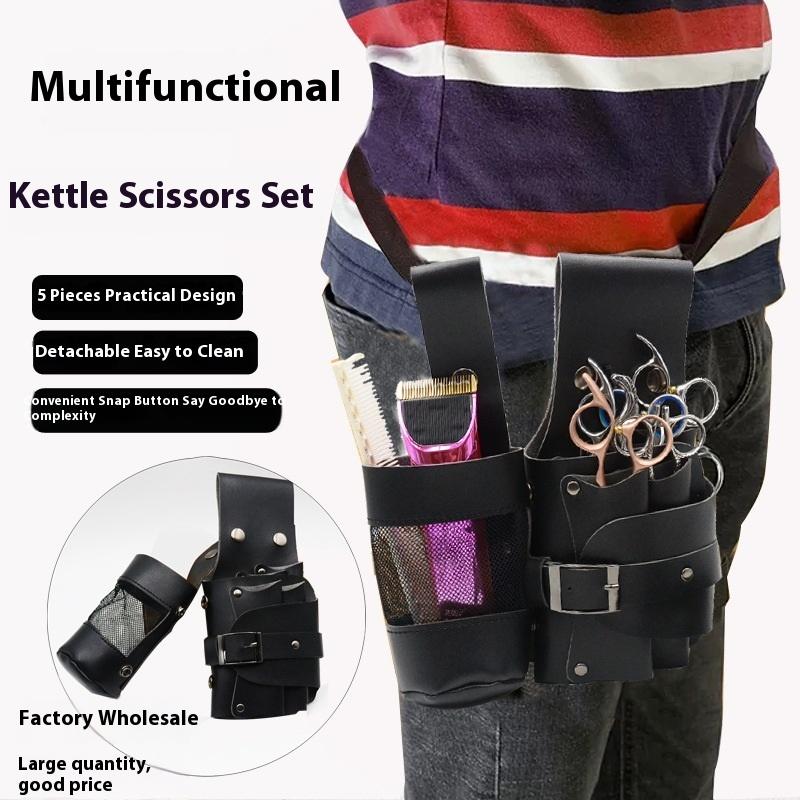 Barber Hair Scissor Bag Clips Comb Case Hairdressing Barber Holster Bags Holder Tool Salon Waist Pack Belt Pu Leather Bag