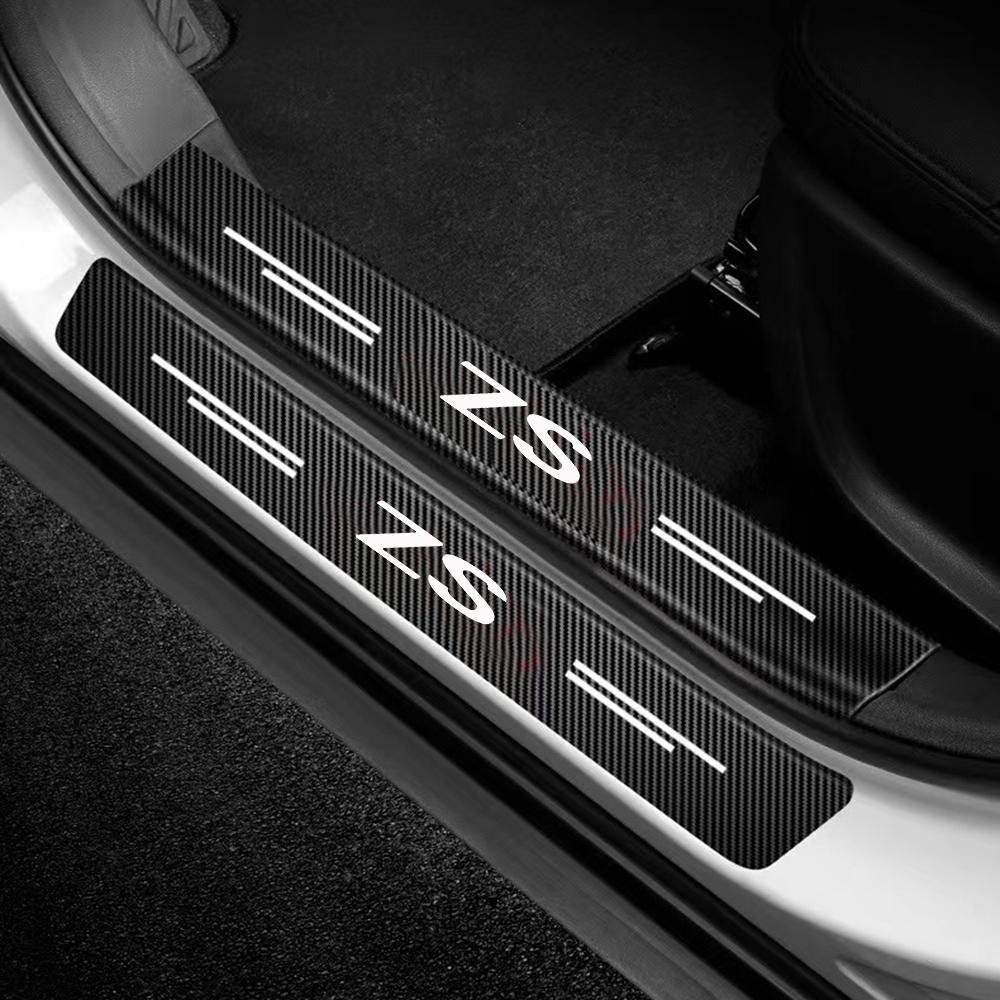4pcs Car Threshold Strip Stickers Anti-Scratch Sticker Door Sill Car Accessories for Morris Garages MG ZS HS Logo Car Door Sill