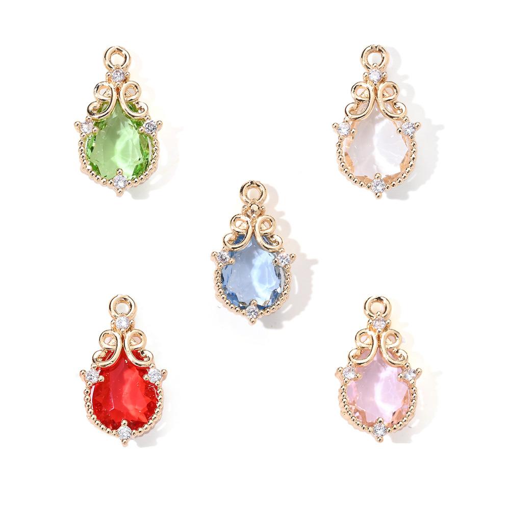 

5Pcs 10x17mm Water Drop Glass Pendants Retro Multi-Color Pendants For Diy Jewelry Making Necklace Bracelet Gift Accessories