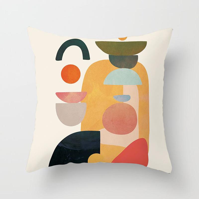 Nordic Simple Style Geometric Abstract Pillowcase Cushion Home Living Room Sofa Chair Bedroom Decorative Pillowcase