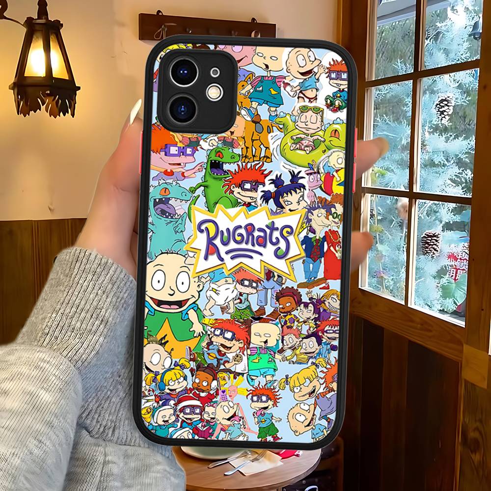 Funny Cartoon R-Rugrat Phone Case For IPhone 16 15 14 11 12 13 Pro Max Plus 12 XS Max Back Cover Matte Case