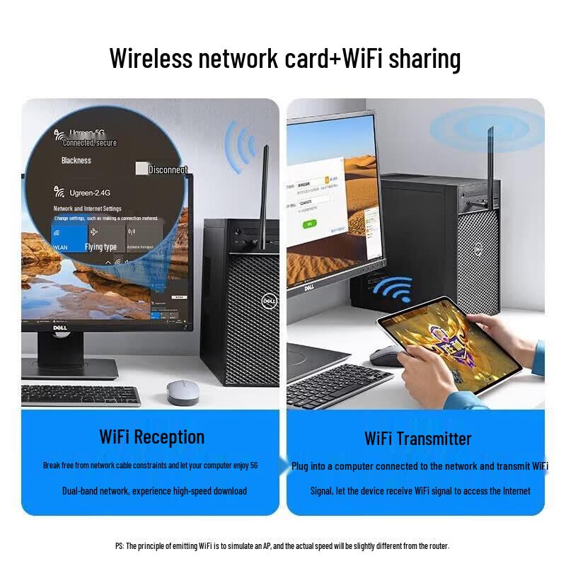Ugreen 650Mbps Dual-Band USB WiFi Adapter (CN Version)
