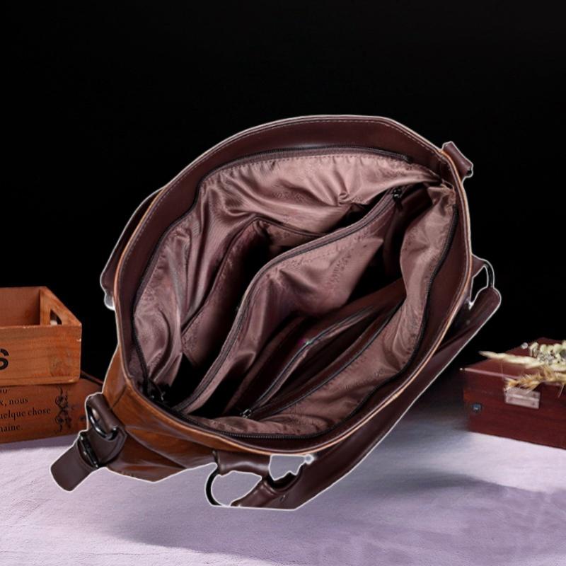 Autumn and Winter New Retro Fashion Women's Large Tote Bag Casual Large Capacity Soft Faux Leather Ladies Shoulder Bag Can Crossbody Female Handbags