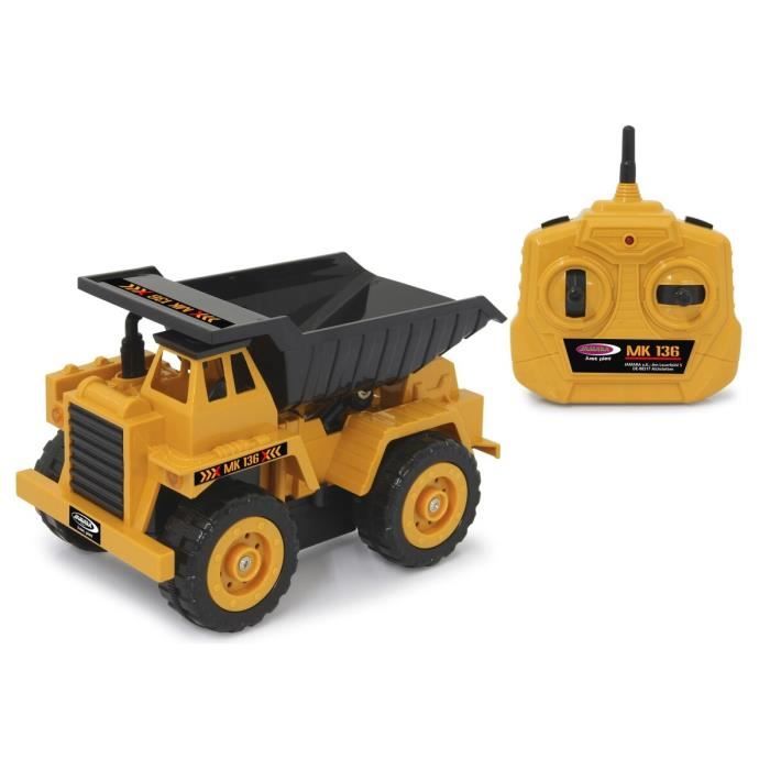 Véhicule de construction radiocommandé - JAMARA - CAMION À BENNE MK136 - Jaune - 1:36 - 2,4GHz