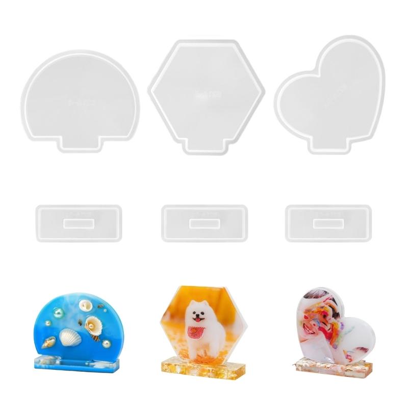 

Set of 3 Individualized Home Decors Silicone Mold Artistic Silicone Frame Ornament Molds for Elegant Photo Frames 1