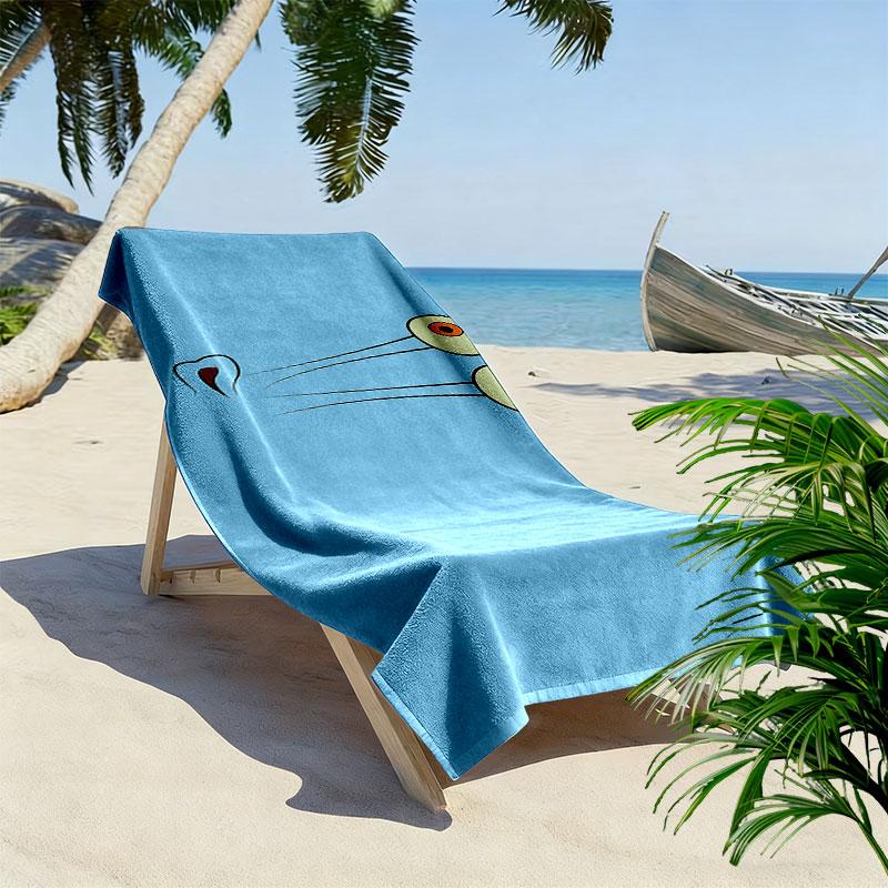SpongeBob SquarePants Print Beach Towel, Large Soft Quick Dry Towel for Beach Camping Swimming