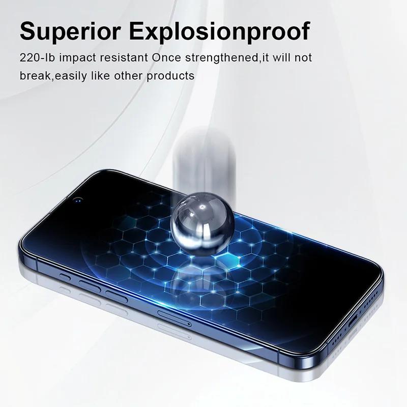 Yangpaly Staubdichte Einfache Installation HD Displayschutzfolien für iPhone 16 15 14 Plus 13 12 11 Pro Max X XS XR Gehärtetes Glasfolie