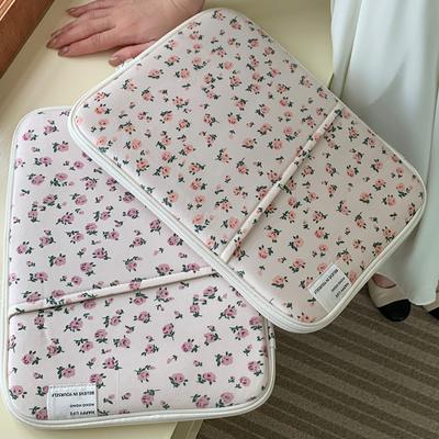 11/13in Floral Laptop Carrying Case Shockproof Padded Laptop Case Portable Computer Cover Bag Soft Laptop Protective Bag