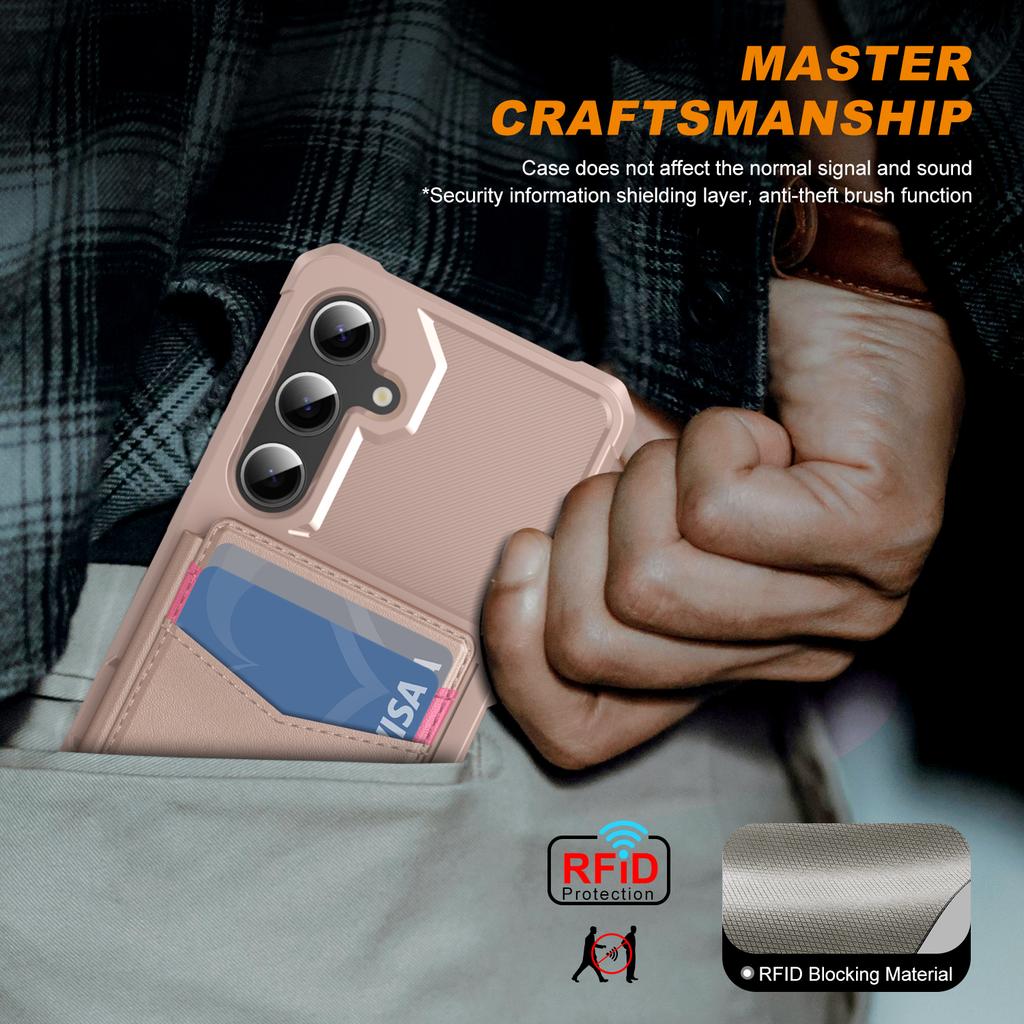 For Samsung Galaxy S25 Edge S25 S24 S23 Ultra FE Case with Card Holder, Heavy Duty Shockproof Soft TPU Back Flip Wallet Cover