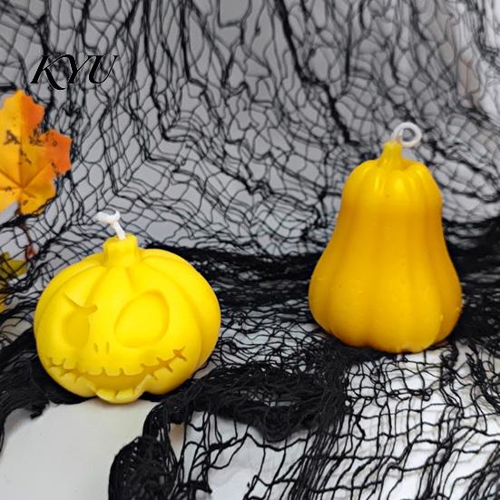 Silicone Candle Mold DIY Pumpkin for Halloween, Handmade Scented Making Mold, Gypsum Crafts Casting Cement Clay Epoxy Resin Reusable