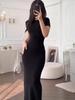 European Style Elegant Body-Hugging Short Sleeve Long Dress for Women - Summer Collection