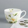 550ML, Bone China Breakfast Cups, Porcelain Tumbler Cup, Ceramic Coffee Mug, Large Mug with Handle, Cereal Bowl for Morning