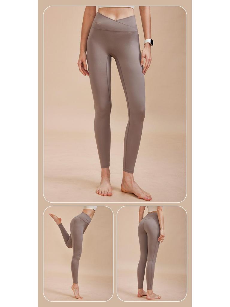 Nude Feeling High-Waisted Quick-Dry Yoga Pants with Tummy Control & Seamless Design for Sports & Fitness