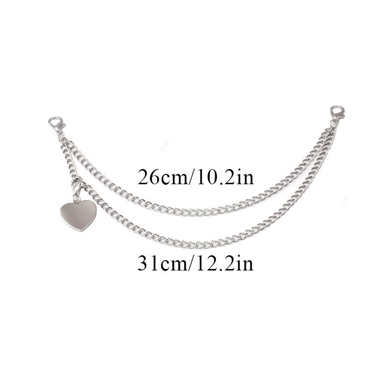 Multi-layer DIY Personality Bag Chain Decoration With Lobster Buckle Pentagram Pendant Clothing Chain Heart Star Bag Accessories