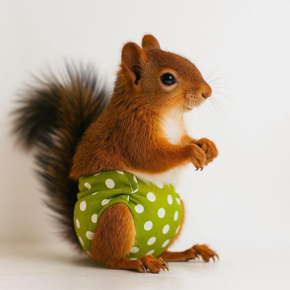 Adjustable Squirrel Diapers Absorbent Squirrel Underwear Soft Small Pet Diapers  Potty Training