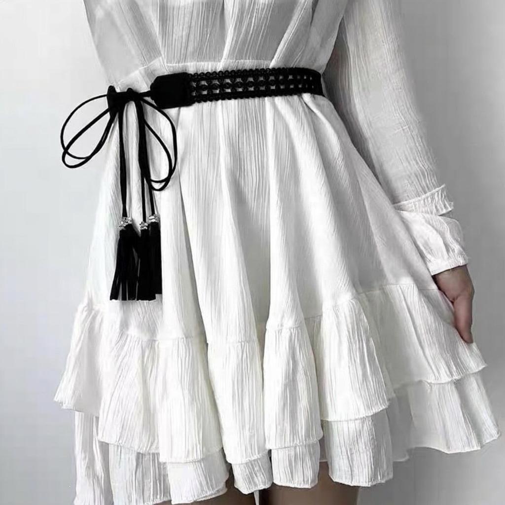 Women'S Decorative Belt Vintage Hollow Out Lace Belt Woven Tie Belt Elegant For Outdoor Activities Hanfu Dresses