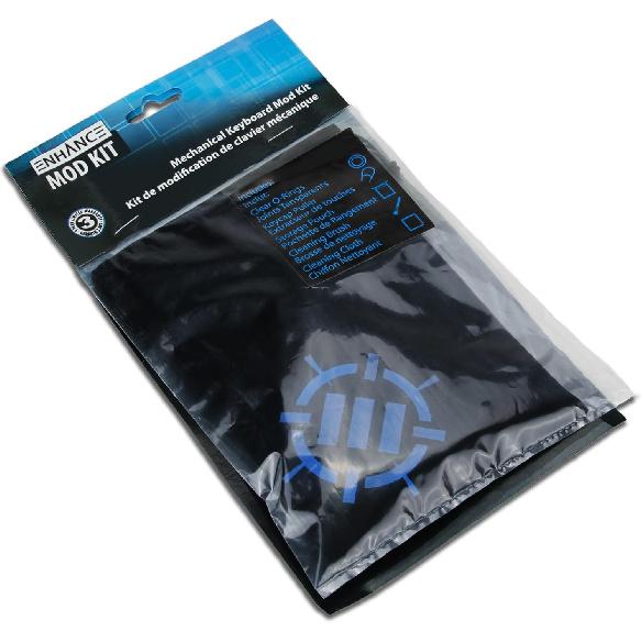 ENHANCE O Rings Mechanical Keyboard Dampener - Quiet Switch Dampeners Kit 50A Clear (140pcs), Keycap Puller, Keyboard Brush, Cloth and Accessory Bag