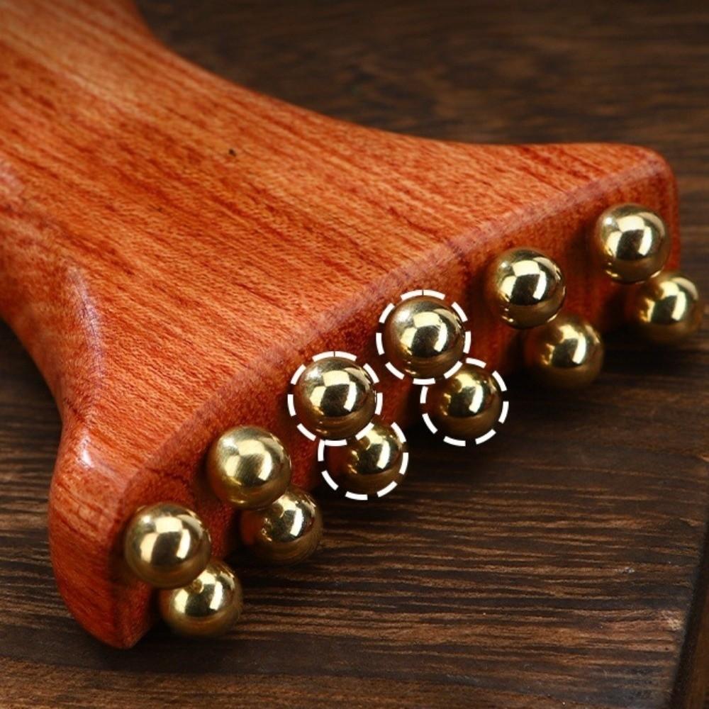 Natural Material Brass Meridian Brush Reduce Puffiness Guasha Face Massager Tool  Skin Caring