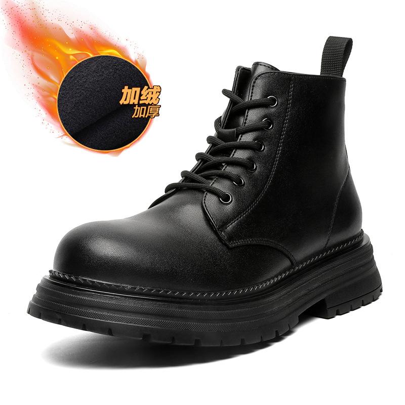 Pánské boty Martin Britský styl Nové boty pro dojíždění s vysokým svrškem Kožené boty na platformě Pracovní boty 22711-J