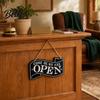 Door Nameplate Vintage Open Closed Sign with Lanyard