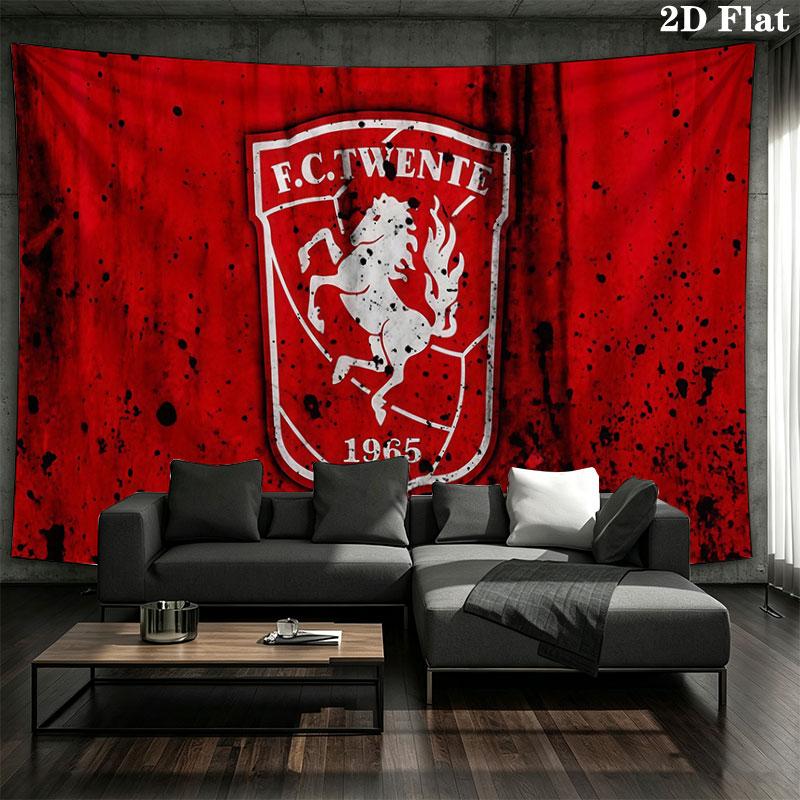 FC Twente Art Wall tapestry, aesthetic printed fabric blanket, suitable for bedroom, living room, and home decor.