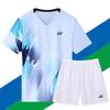 Men Women Badminton Sport Set Quick Dry Breathable Short Sleeve Shirt Shorts Skirt Athletic Training Outfit