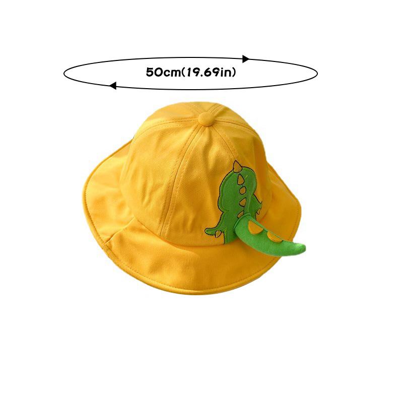 1-3 Jahre Cartoon Dinosaurier Baby Bucket Hat Sommer Sonnenhut mit breiter Krempe für Jungen und Mädchen Niedliche Tierbuchstaben Kinder Fischerkappen.