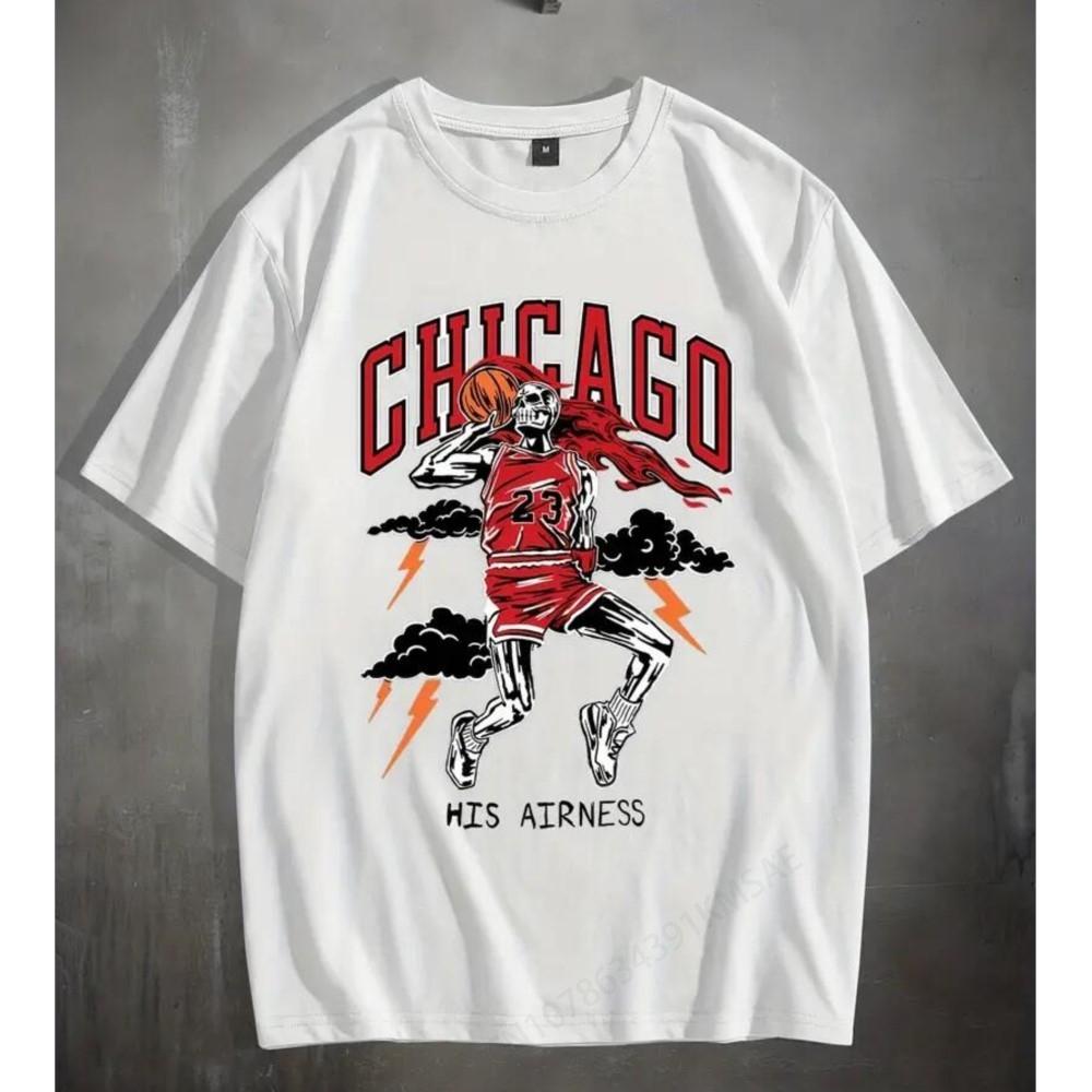Basketball Player Graphic Printed Men's Comfortable Chic T-Shirt Graphic Cotton T-Shirt Men's O