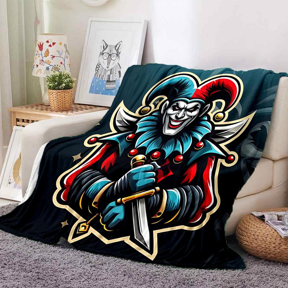 1pc Jester Knight Blanket, Lightweight Flannel Throw Blanket for Sofa, Bed, Travel, Camping, Living Room, Office, Couch, Chair, and Bed