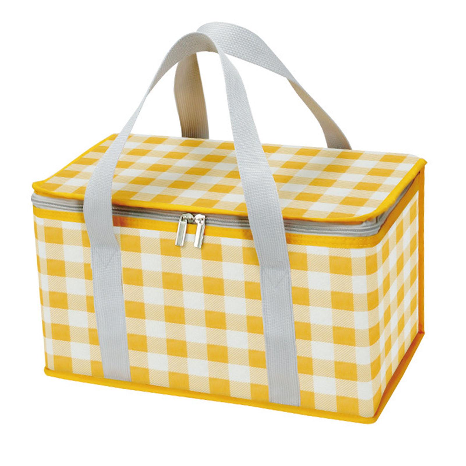 

Large Capacity Picnic Bag, Insulated Cooler for Outdoor Outings, Handheld Lunch Bag with Thickened Aluminum Foil Picnic Basket жёлтый