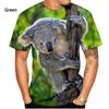 Summer Round Neck 3D Cute Koala Pattern Print Top Fashionable Casual Short Sleeved Men's T-shirts