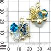 Mixed 6-Color Oil Drip Rhinestone Butterfly Flower Pendant Charm for DIY Jewelry