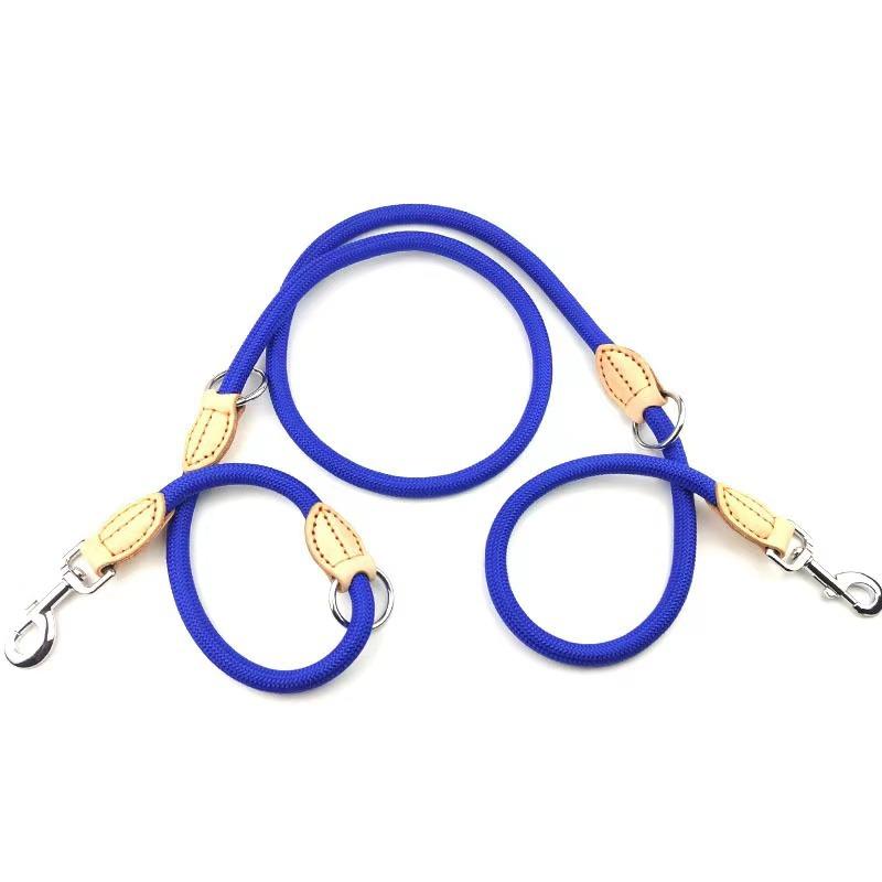 

Pet leash dog leash double head one drag two nylon leash two ends leash dog supplies thick 1.0CM long 2.1CM синий