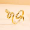 Retro Punk Snake Design Adjustable Stainless Steel Ring