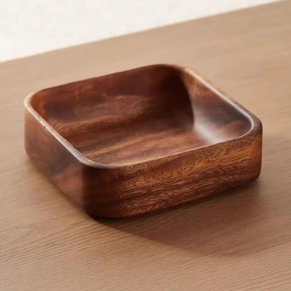 For Entertaining Dry Fruit Bowl Food Display Polished Wood Grain Tray Minimalist Design Minimalist Table Decor