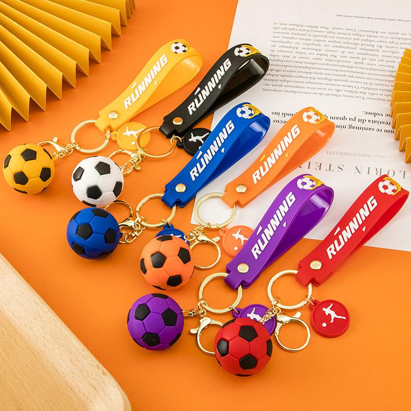 Football Cup Mini Simulation Football Keychain Pendant Soft Rubber Car Backpack Hanging Decoration Sports Meeting Small Gift