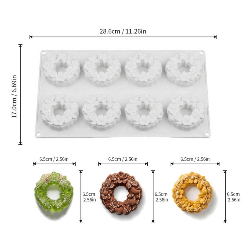 8-Cavity Chocolate Dessert Mold Reusable Baking Cake Molds New Pudding Mould  Pastry Making