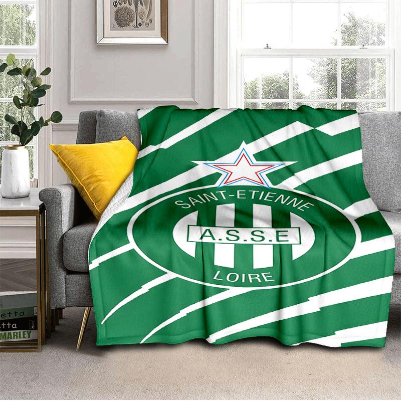 Green Saint-Etienne Football Blanket Lightweight Ideal Bedding Blanket Perfect for Travel, Living Rooms, Offices, Sofas, Fan Christmas gift