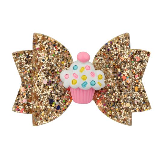 Girl Hairpin Three-Dimensional Bow Shape Rainbow Gradient Color Glitter Hair Clip Side Bangs Party Hair Accessory