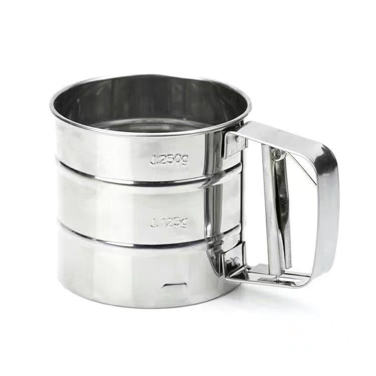 Handheld Semi-Automatic Flour Sieve - Baking Tool & Mesh Filter