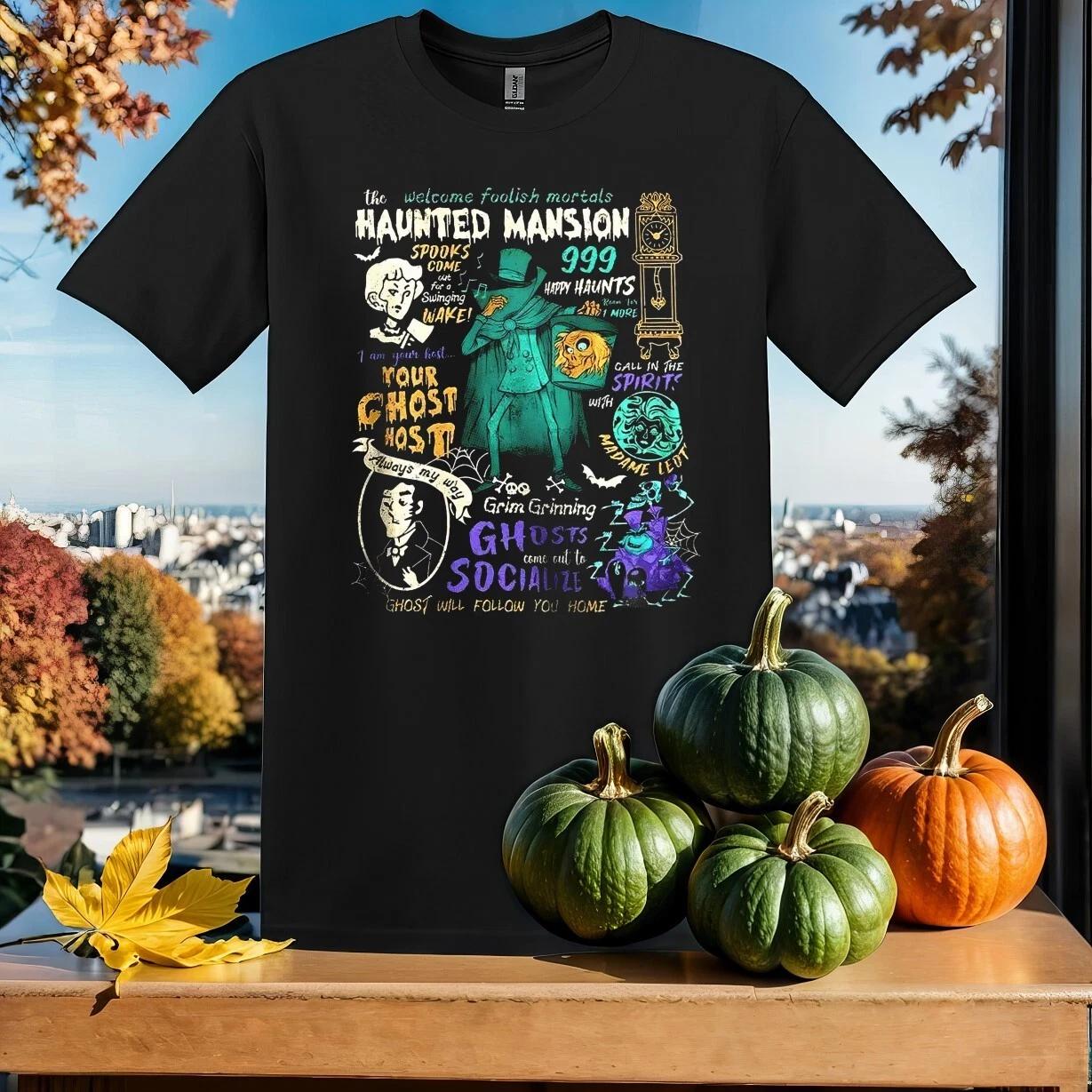 Футболка Haunted Mansion Hitchhiking Футболка Мужская Женская Унисекс Футболка SY461 M