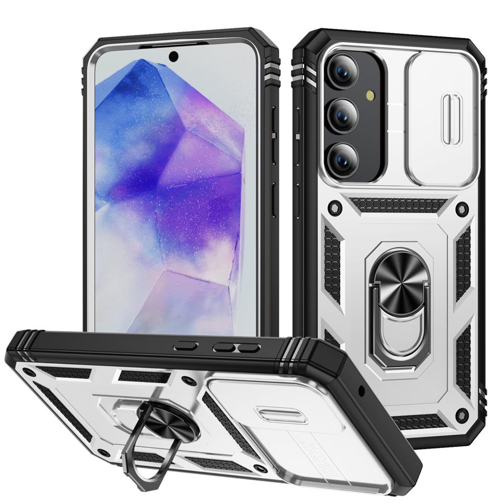 

Чехол-держатель Military Armor для Samsung Galaxy S24 S23 S22 S21 Ultra Plus A55 A35 A54 A14 4G 5G Slider Camera Protective Card Card Card Cover Samsung F12 белый