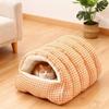 Thiened Warm Winter House Semi-Closed Dog House Detachable Waable Pet Mat Se Feeling Pet Bed for s And Dogs