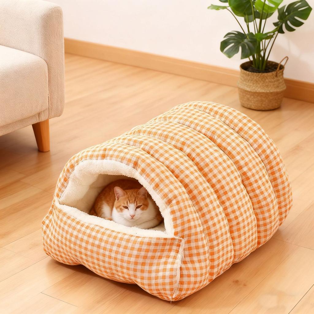 Thiened Warm Winter House Semi-Closed Dog House Detachable Waable Pet Mat Se Feeling Pet Bed for s And Dogs