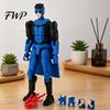 Collectible Posable Figure 3D Printed Action with Accessories Cartoon Character Model Movable Joints Decoration Gift for Animation Lovers Toy