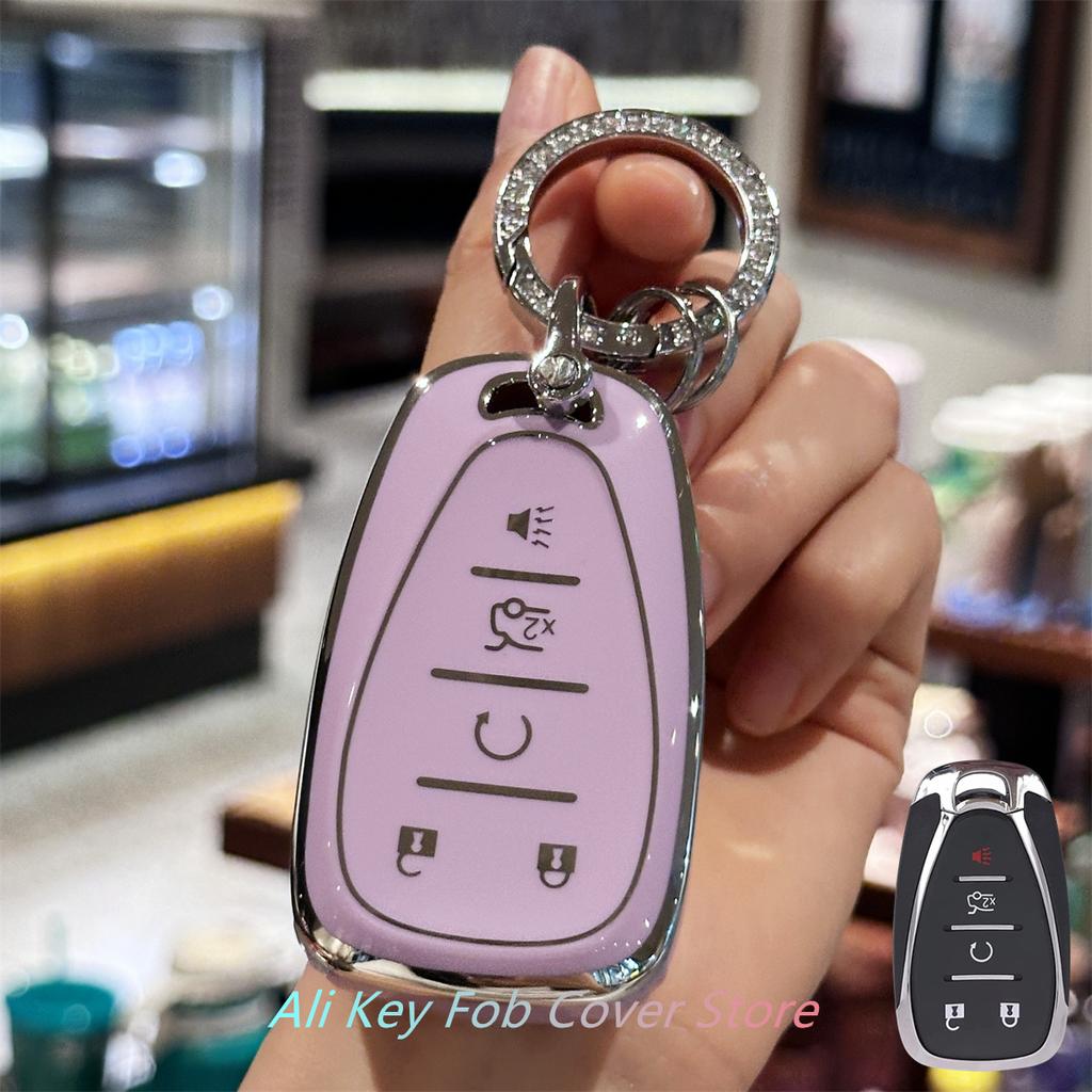 Key Fob Cover with Keychain Lanyard for Chevy Malibu Camaro Blazer Cruze Sonic Volt Equinox Spark Remote Key Vehicle Accessories