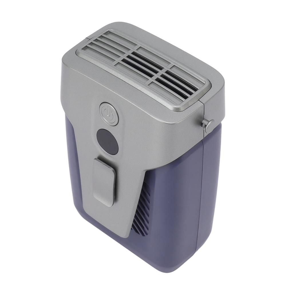 Waist Fan Power Adjustable Bladeless Hands Free Portable Mini Hanging Fan for Hiking Fishing Blue